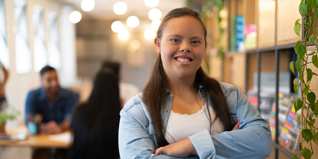Selbstständig mit Behinderung Frau im Business